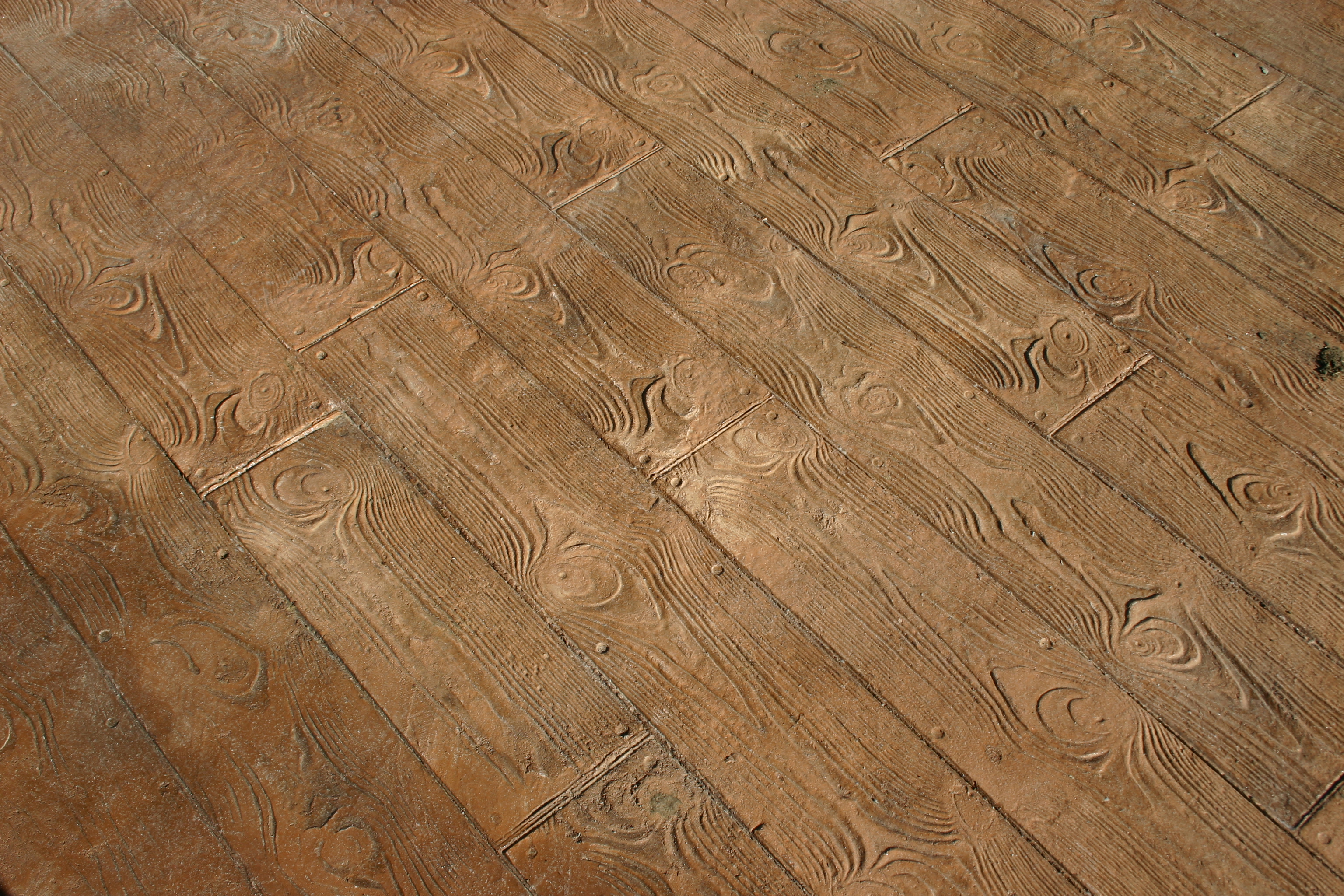 Stained Stamped Concrete Wood Appearance