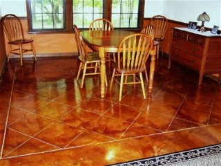 concrete floor after staining