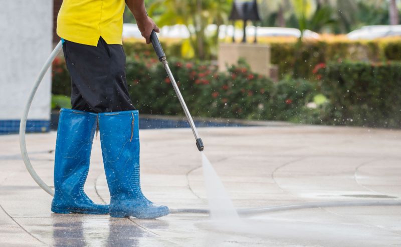 Cleaning exterior concrete floors