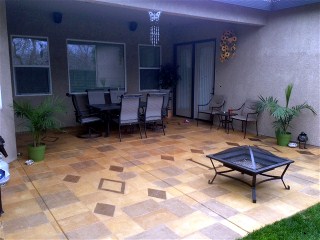 stained concrete patio