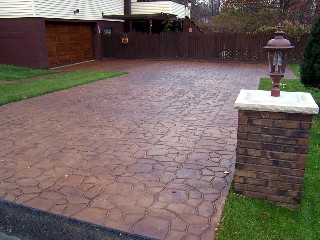 stained concrete driveway