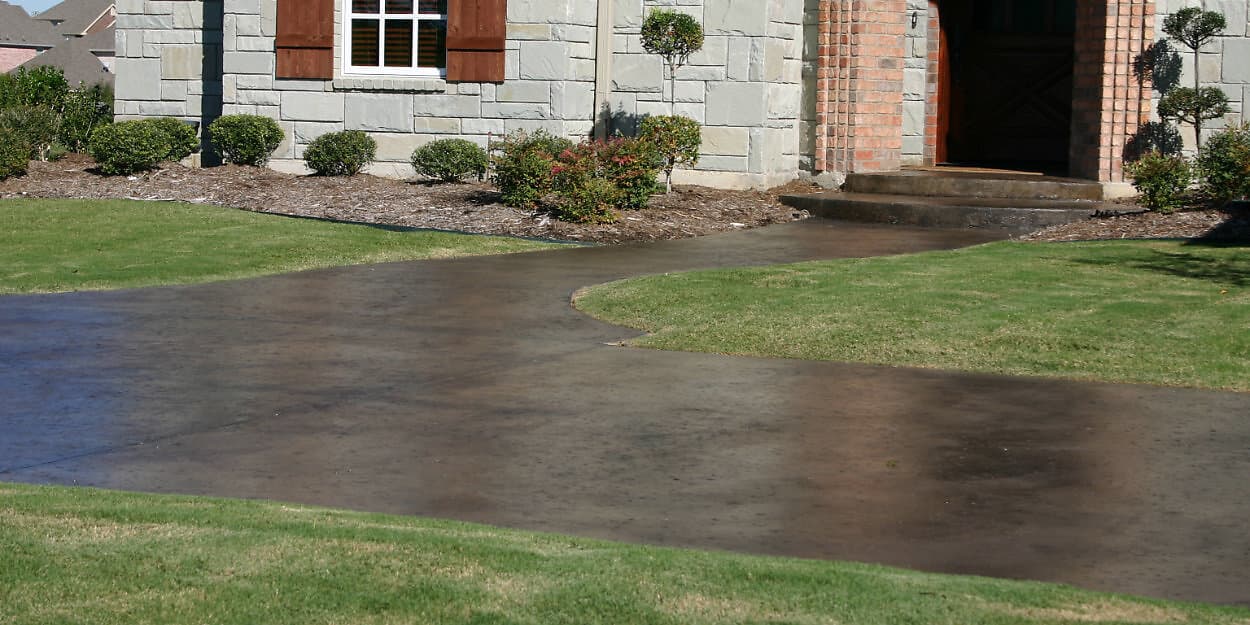 acid stained driveway coffee