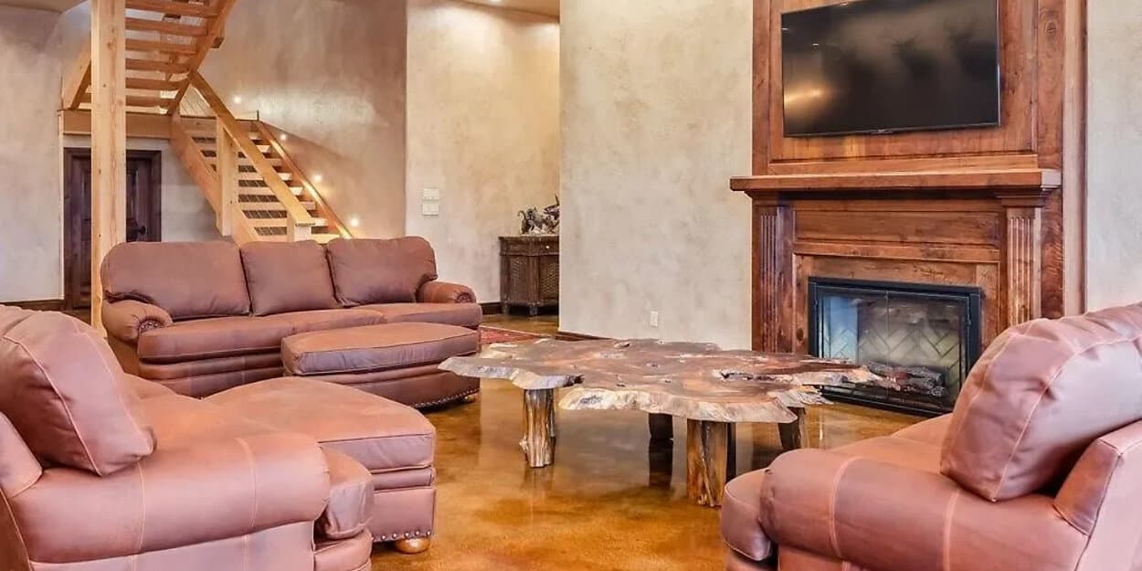 Concrete acid stained floor