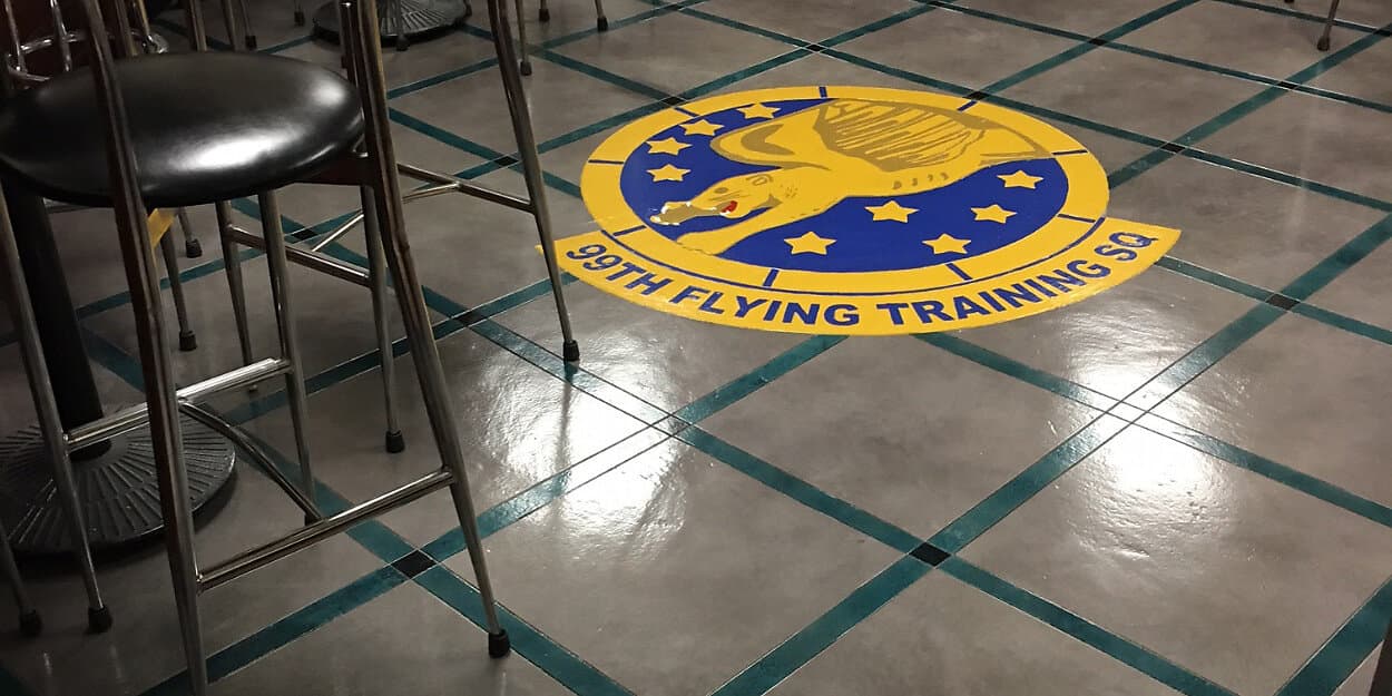 scored concrete floor