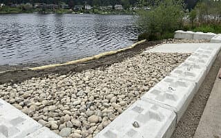 block wall before staining