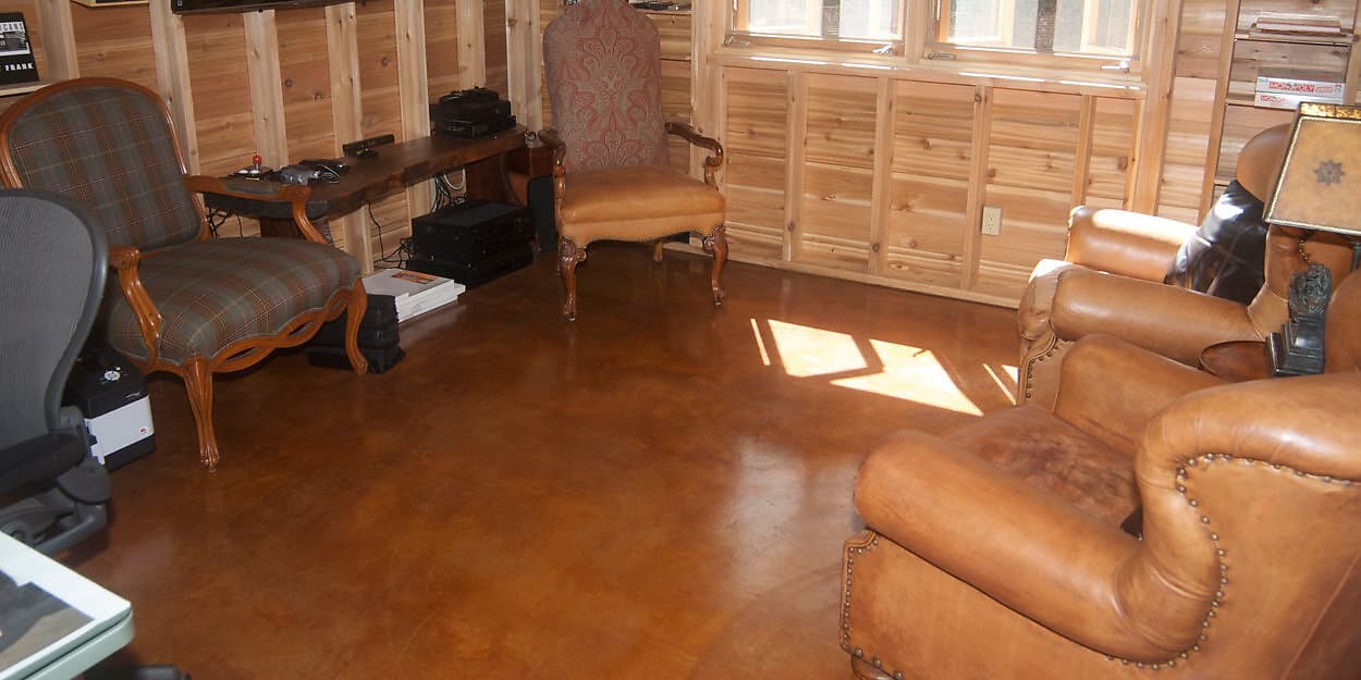 Nice Cabin Concrete Stain Floor