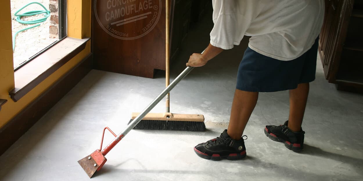 clean and prep concrete for staining removing icky stuff