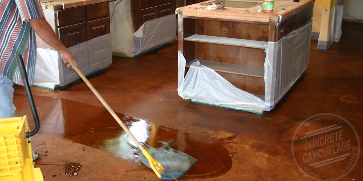 neutralizing and mopping concrete acid stain