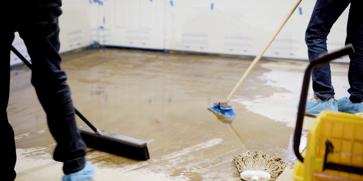 neutralizing acid stain floor