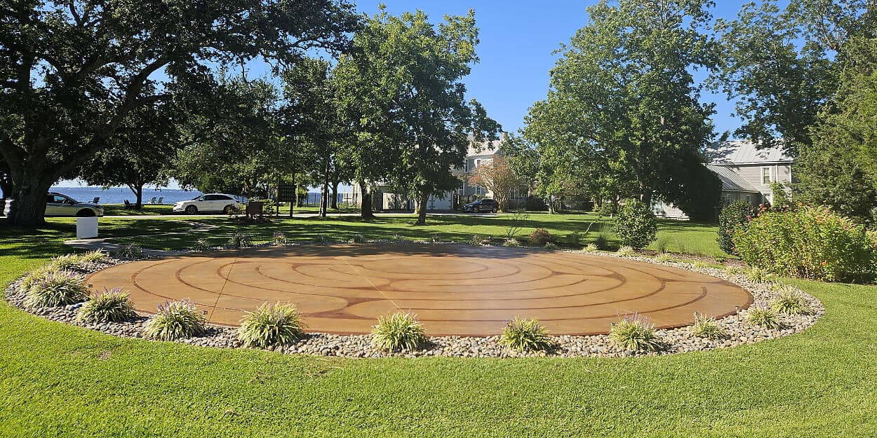 outdoor stained concrete