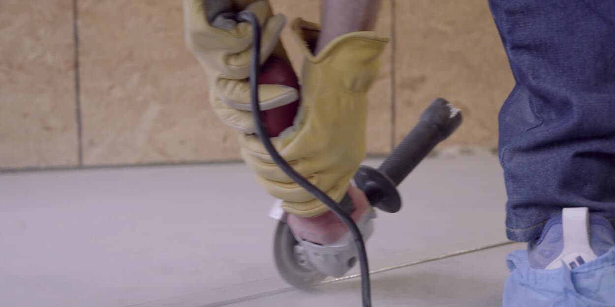scoring concrete with an angle grinder