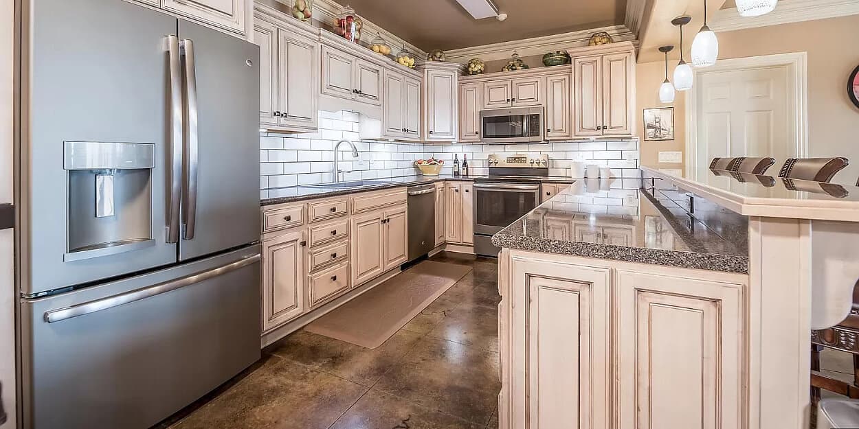 Beautiful Stained Concrete Kitchen Floor