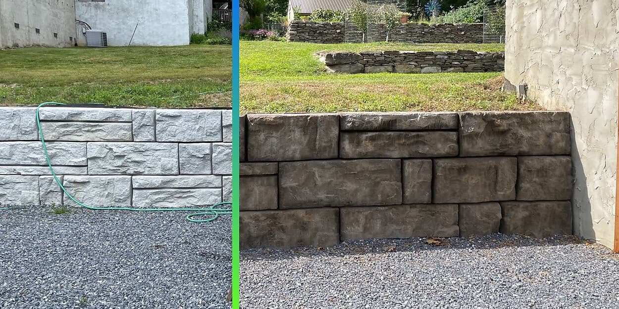 how to stain concrete blocks and walls