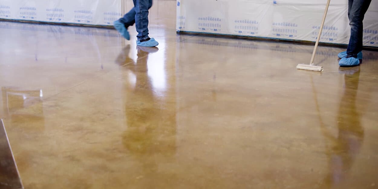 waxing a concrete floor